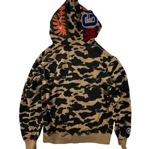 BAPE 1st Camo Shark Full Zip Hoodie Yellow Medium